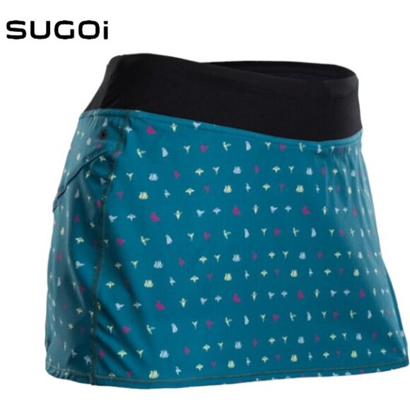 SUGOI Women's Fusion Skort size medium teal with origami print - Picture 1 of 16
